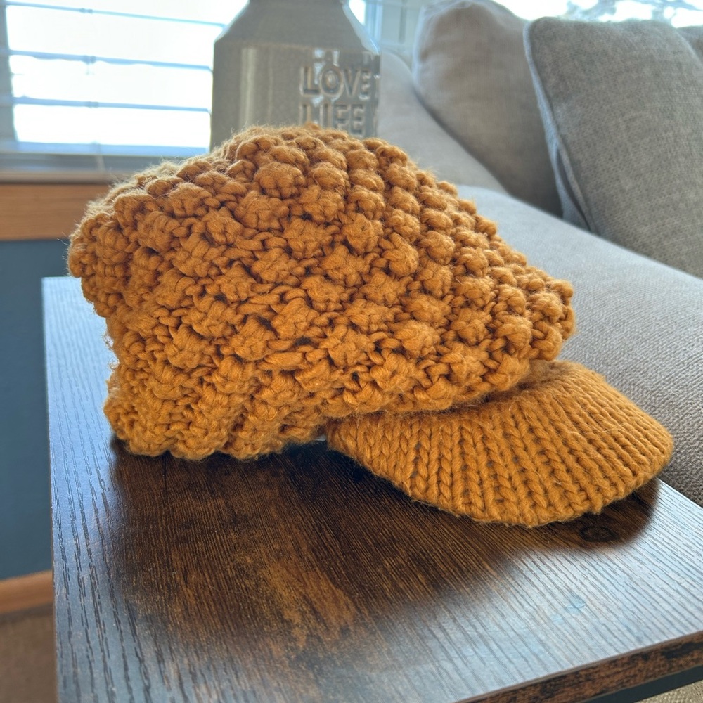 Free People Chunky Knit Mustard Cap